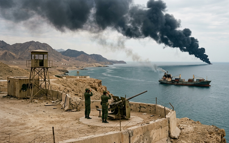 Irã fecha Estreito de Ormuz e ameaça incendiar qualquer navio que tentar passar