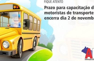 Prazo para capacitação de motoristas de transporte escolar termina dia 2 de novembro