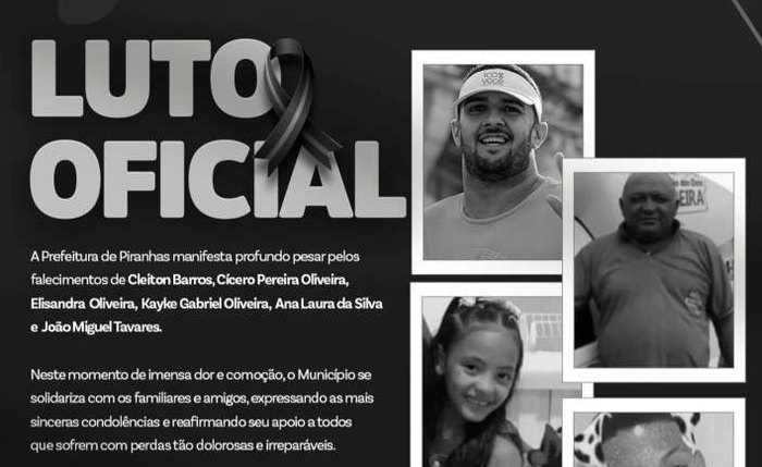 Acidente com seis vítimas fatais em Piranhas é alvo de inquérito
