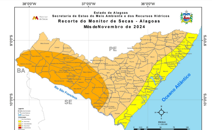 Monitor de Secas mostra situação em Alagoas