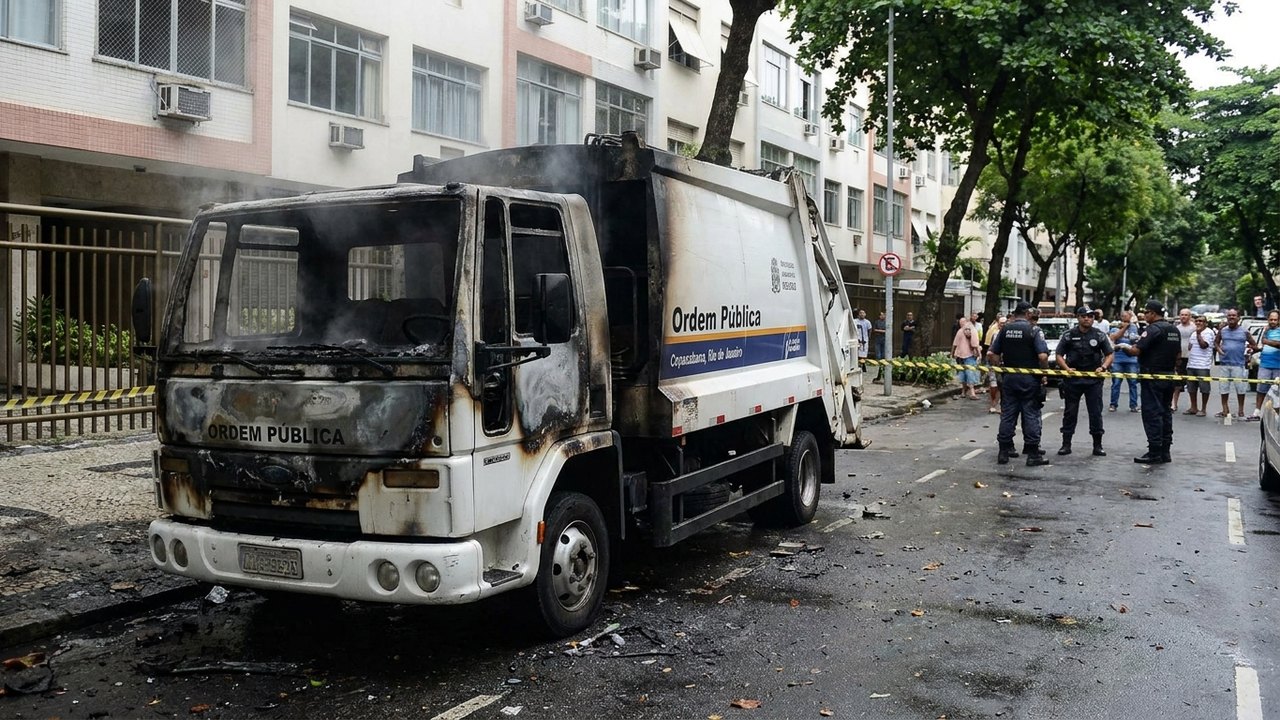 Homem confessa que ateou fogo em viatura da Ordem Pública em Copacabana