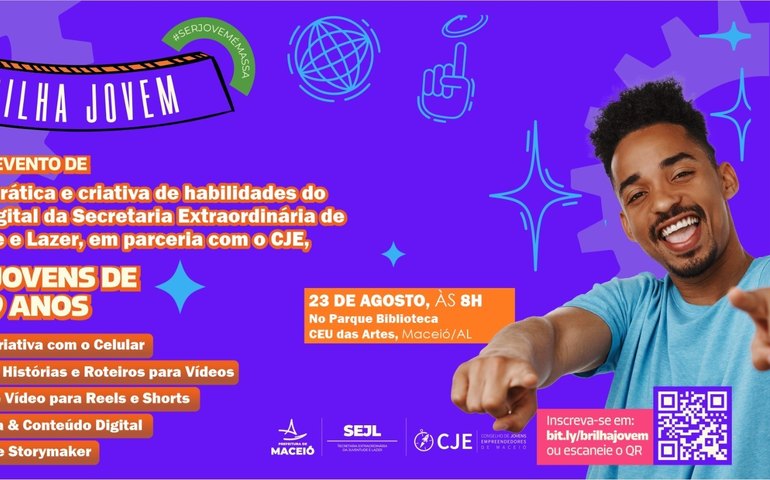 Prefeitura de Maceió promove evento “Brilha Jovem”, para capacitação em Economia Digital