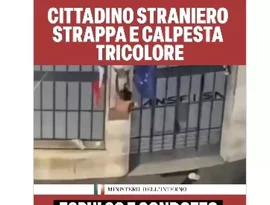 Itália vai expulsar imigrante que arrancou e jogou bandeira no chão