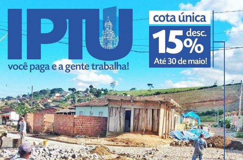 Desconto para pagamento de IPTU com 15% de desconto segue até da 30