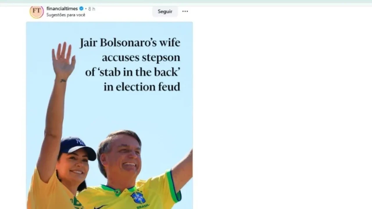 Jornal do Reino Unido expõe racha dos Bolsonaro: Michelle acusa Flávio de “facada nas costas”
