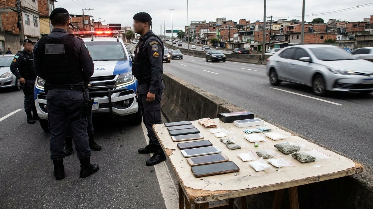Em ações distintas, PM recupera celulares roubados na Linha Amarela e prende homem com drogas em Realengo