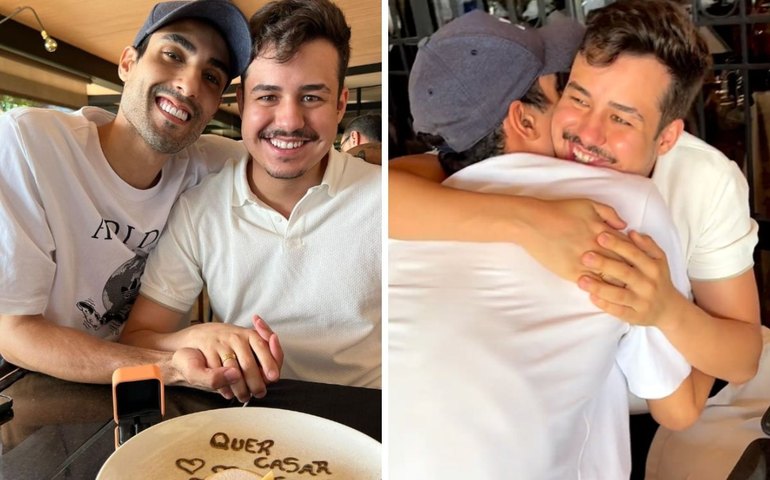 Douglas Souza pede namorado em casamento: 'Te amo infinito'