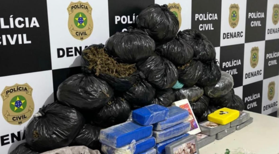 Suspeito de tráfico é preso em flagrante com cerca de 48kg de drogas dentro de residência na Zona Norte de Aracaju / Foto: Foto: Polícia Civil/SE