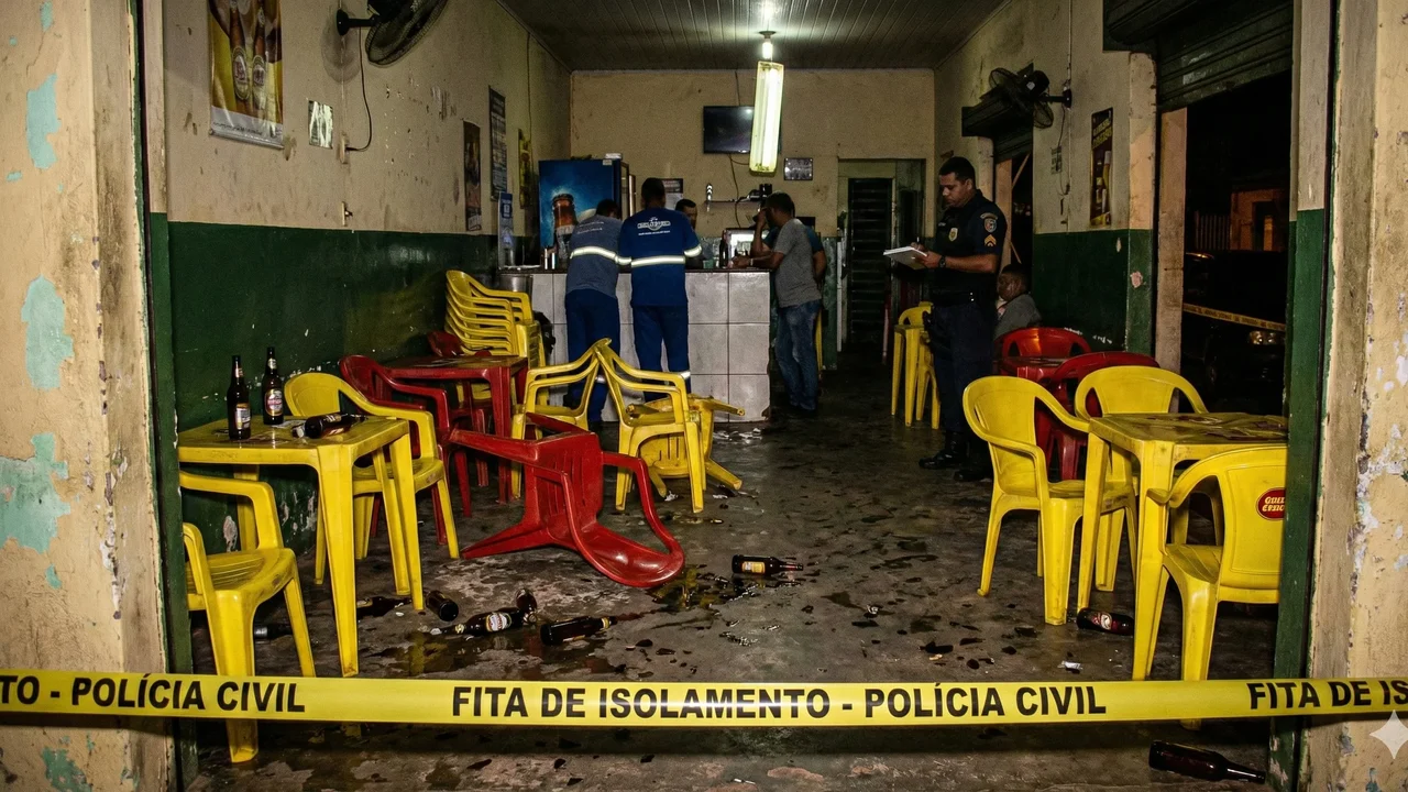 Grupo de quatro criminosos abre fogo em bar no Benedito Bentes e homem é baleado