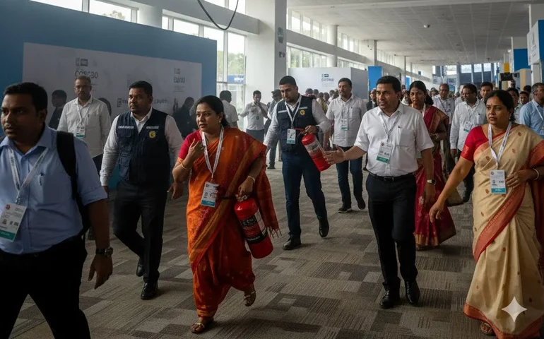 Incêndio atinge área de negociações da COP30