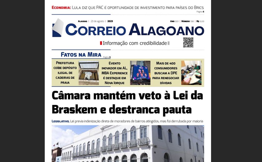 Câmara mantém veto à Lei da Braskem e destranca pauta