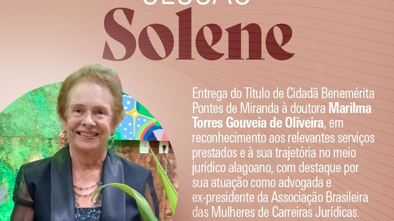 Advogada Marilma Torres receberá o Título de Cidadã Benemérita Pontes de Miranda