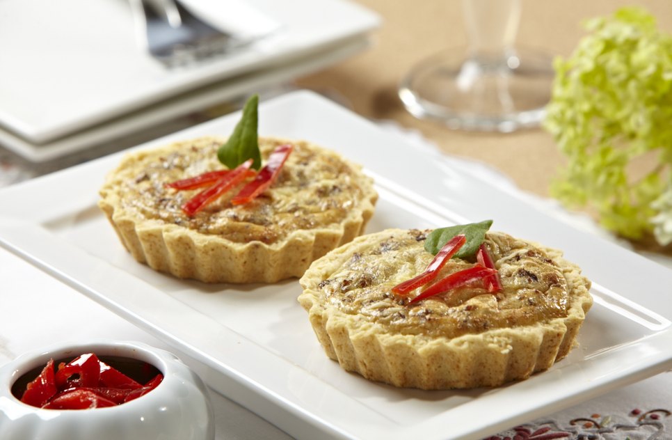 Quiche de abóbora e carne seca