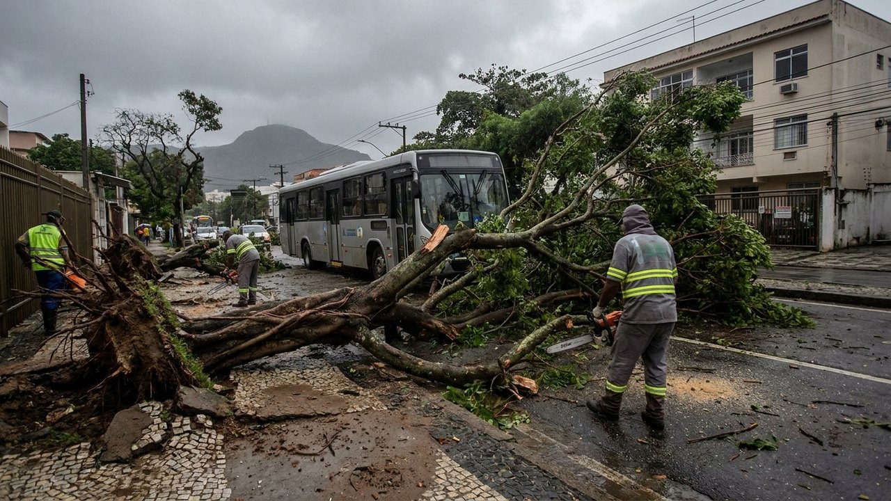 Cidade do Rio registra mais de 90 quedas de árvores após vendaval