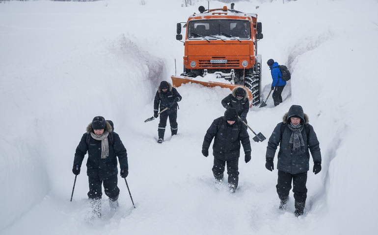 Nevasca intensa transforma rotina em Kamchatka e desafia moradores