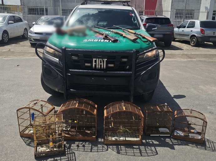 PM-AL apreende animais silvestres e três armas em operação ambiental no Litoral Norte