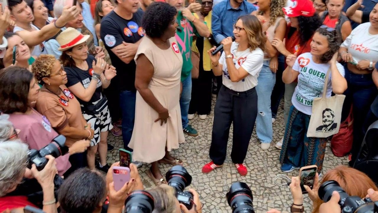 Em ato no Rio, Janja da Silva convoca militância para o segundo turno