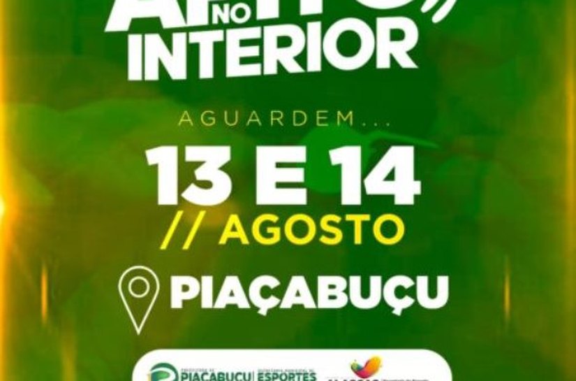 Piaçabuçu receberá o projeto Apito no Interior entre os dias 13 e 14 de agosto