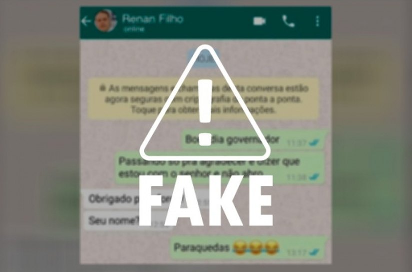 É falso print de conversa com governador em aplicativo de mensagem