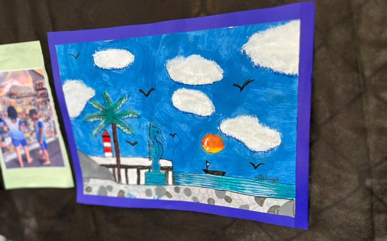 Alunos do tempo integral da Semed apresentam pinturas inspiradas nas paisagens de Maceió