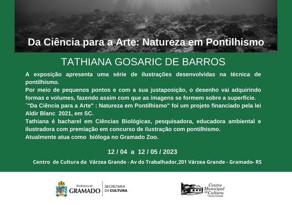 Centro de Cultura da Várzea Grande recebe exposição “Da Ciência para a Arte: Natureza em Pontilhismo”