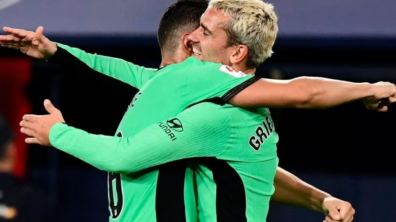 Atlético de Madrid suporta pressão do Osasuna, ganha e encosta no G-4 do Espanhol