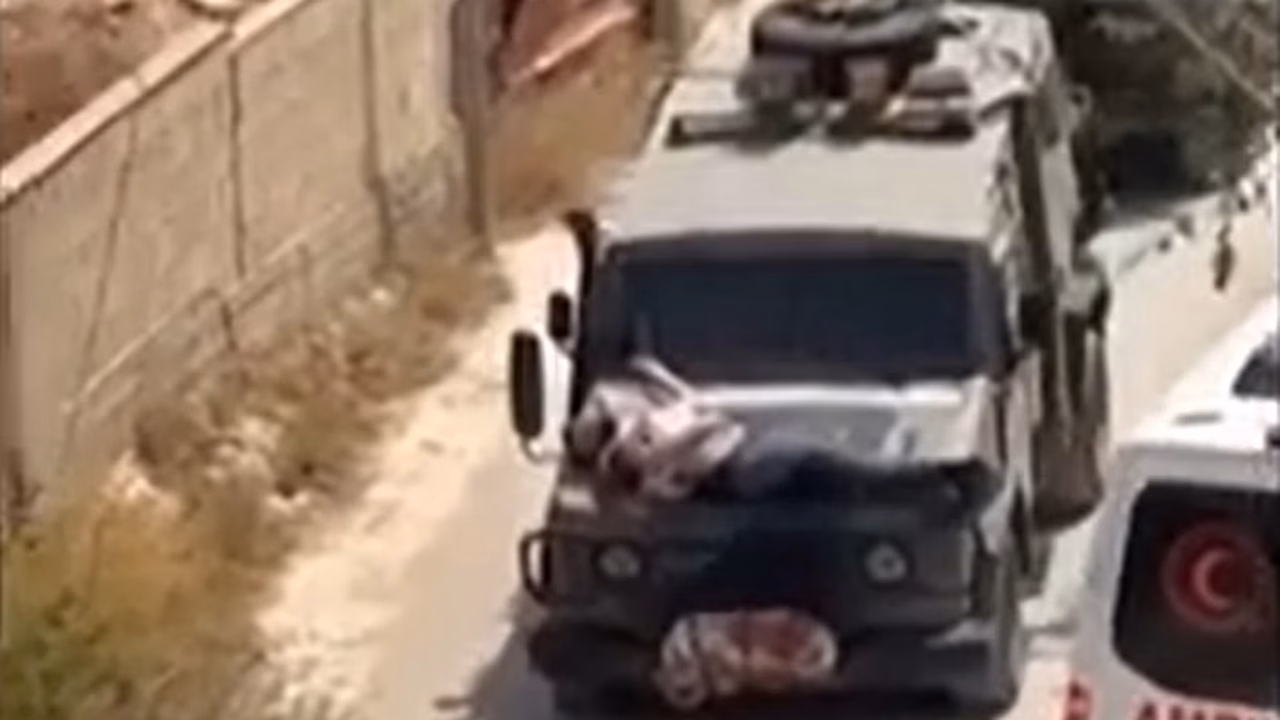 Exército de Israel amarra palestino a capô de veículo na Cisjordânia
