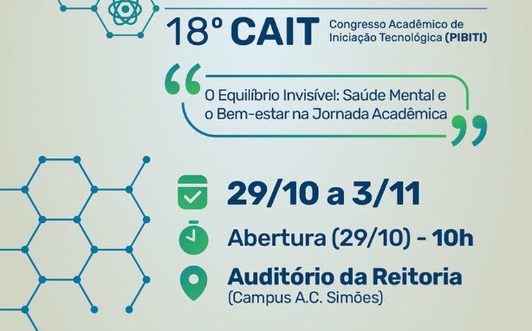 Ufal vai promover 35º Caic e 18º Cait com foco em saúde mental e bem-estar