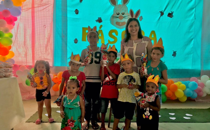 Páscoa: 300 pequenos branquinhenses do programa Criança Feliz receberam ovos de chocolate