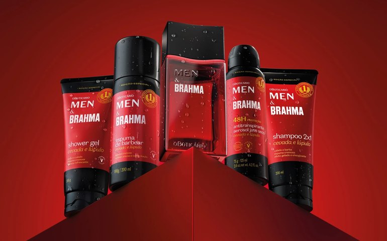 Gel de banho e espuma de barba com cara de cerveja: O Boticário lança linha masculina em parceria com a Brahma