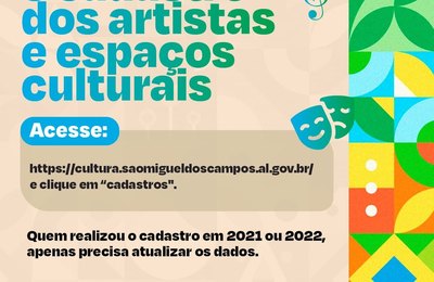 São Miguel dos Campos disponibiliza plataforma para Atualização e Cadastro dos Artistas e Espaços Culturais