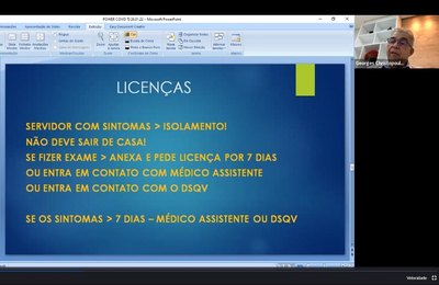 Veja a apresentação do setor médico sobre licenças para servidores com sintomas gripais