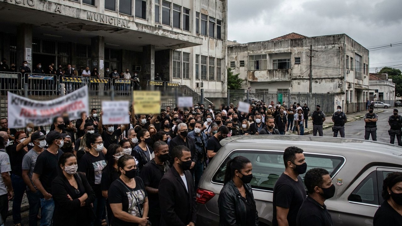 Tiro na cabeça da sociedade: pizzaiolo assassinado por policial em Niterói é velado em clima de revolta