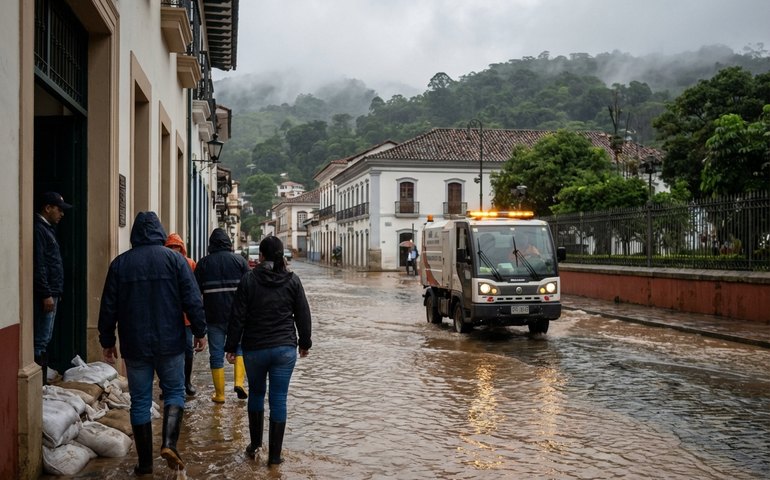Petrópolis entra em alerta extremo após madrugada de fortes chuvas