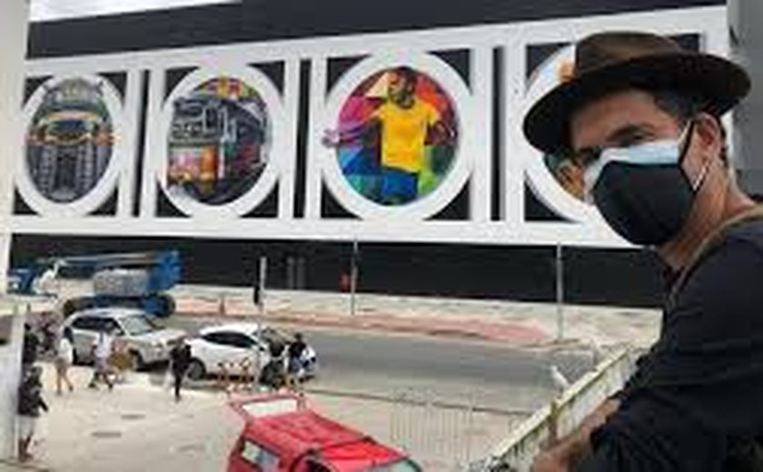 Eduardo Kobra homenageia Pelé com mural em Santos: &#8216;Imagem icônica&#8217;