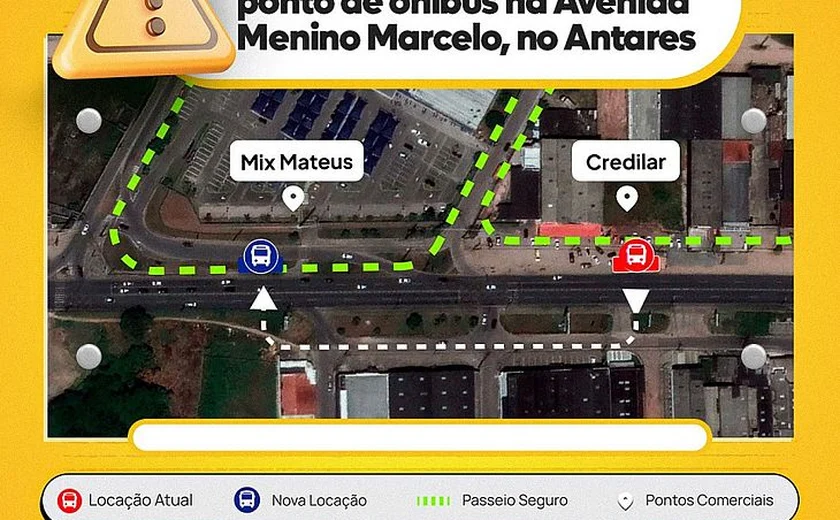 Parada de ônibus será alterada temporariamente a partir desta sexta-feira, em Maceió
