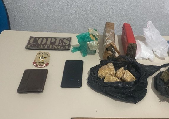 Polícia apreende 1,7 kg de drogas e prende suspeito de tráfico em Olho d’Água das Flores