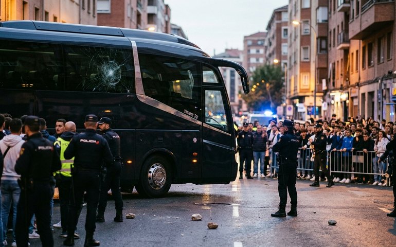 Ônibus de Barcelona e Real Madrid são apedrejados antes do 'El Clásico'; veja vídeos
