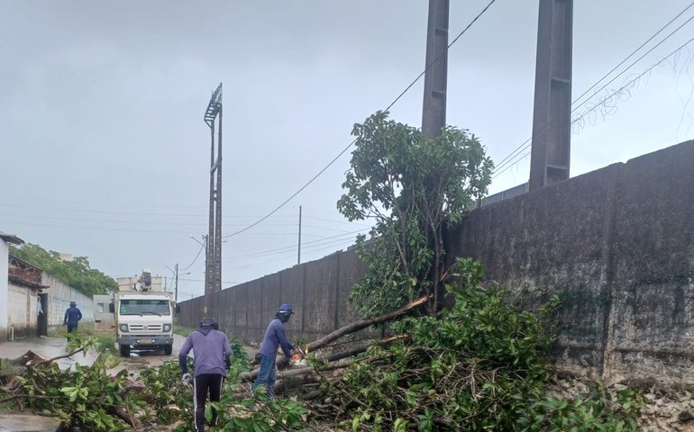 Defesa Civil de Coruripe atua com secretarias municipais no monitoramento e contenção dos danos causados pelas fortes chuvas desta segunda-feira (19)