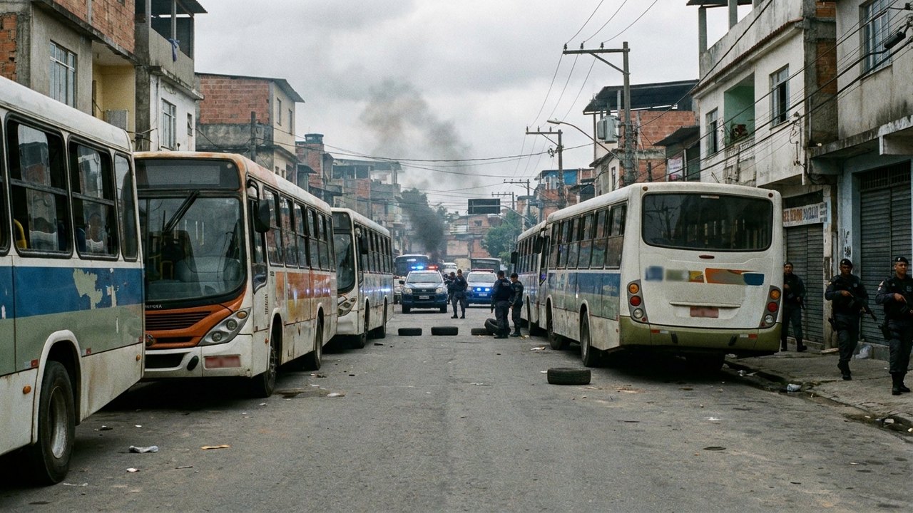Cinco ônibus são sequestrados e usados como barricadas na Cidade de Deus durante operação da PM