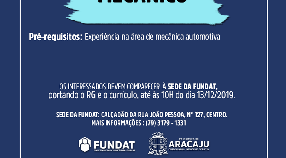 VAGA MECANICO / Foto: Fundat