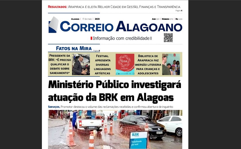 Ministério Público investigará atuação da BRK em Alagoas