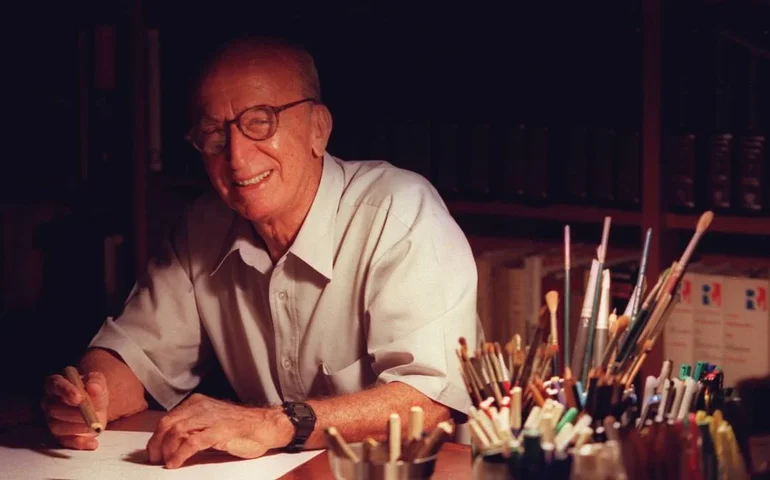 Painel de Millôr Fernandes em muro demolido na Praça Sarah Kubitschek, em Copacabana, ganhará réplica em escola no mesmo bairro