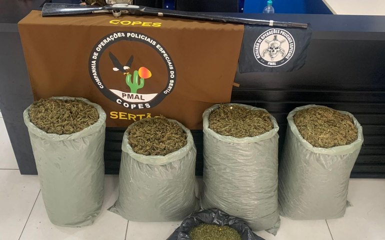 Polícia Militar apreende quase 32kg de maconha no Sertão de Alagoas