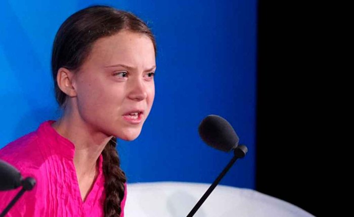 Ativista sueca Greta Thunberg discursa durante a COP25, em Madri