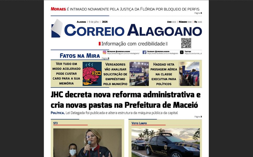JHC decreta nova reforma administrativa e cria novas pastas na Prefeitura de Maceió