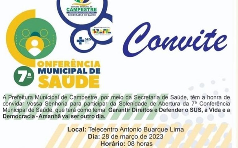7ª Conferência Municipal de Saúde de Campestre será na próxima terça-feira, 28
