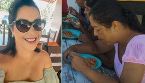 Esteticista Claudia Pollyanne antes e depois da internação