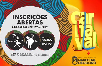 Prefeitura abre inscrições do concurso de Rei Momo e Rainha do Carnaval 2019 