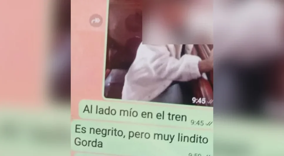 Argentino enviou mensagens de cunho racista em aplicativo / Foto: Reprodução/Metrópoles